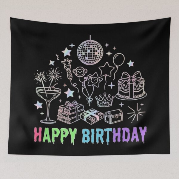Item preview, Holographic Disco Birthday Party Doodles Cute Celebration designed and sold by PetalsPaws.