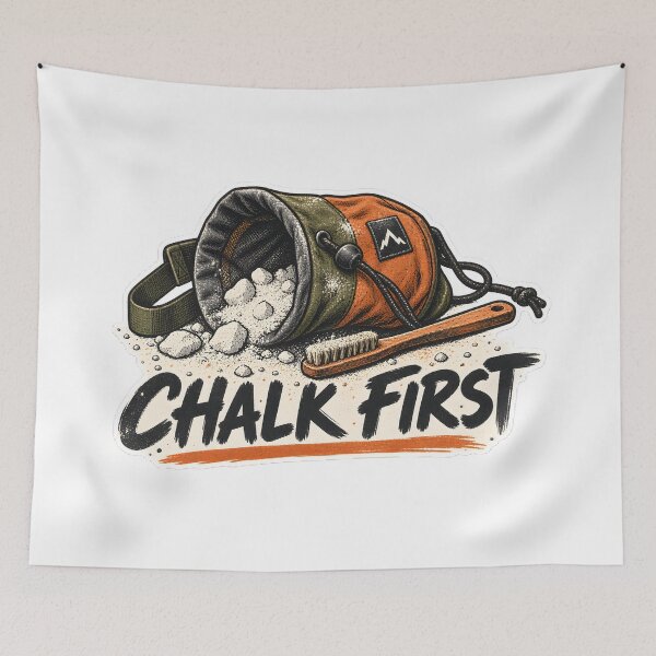 Item preview, Chalk First Funny Climbing Bouldering T-Shirt designed and sold by Naviora.