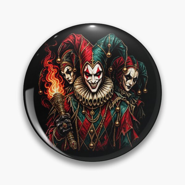 Item preview, Dark Gothic Jester – Sinister Carnival Clown designed and sold by TheInkRaven.