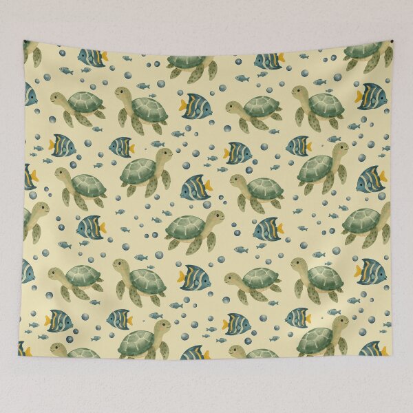 Item preview, Sea Turtle Ocean Seamless Pattern designed and sold by SheHood.