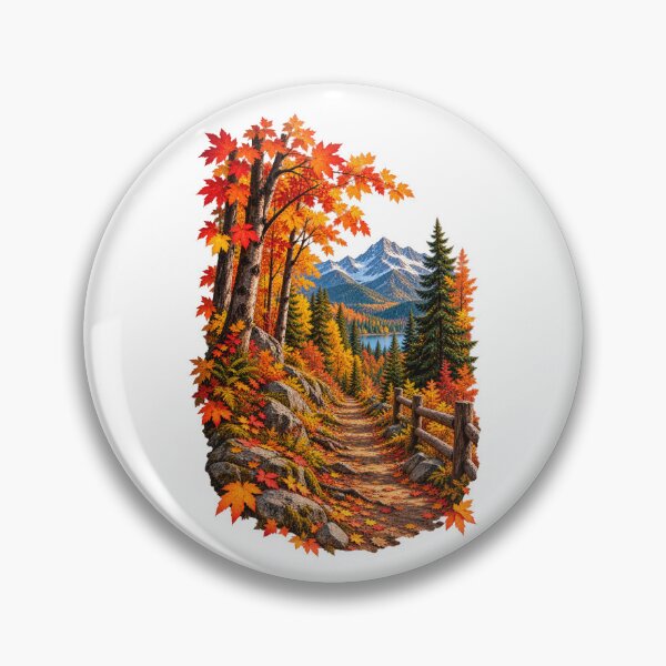 Item preview, Fall Forest Trail Autumn Mountain Landscape designed and sold by RockitBaby.