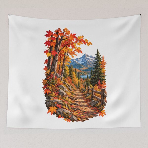 Item preview, Fall Forest Trail Autumn Mountain Landscape designed and sold by RockitBaby.