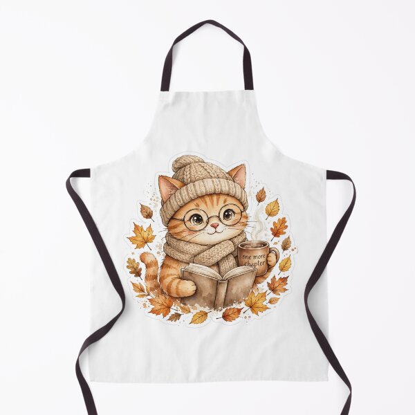 Item preview, Cozy Winter Bookish Cat - One More Chapter - Autumn Fall Reading Cat designed and sold by     Fatma Creates.