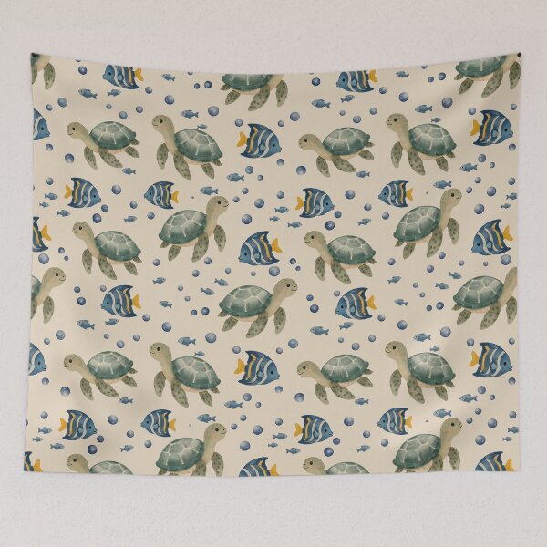 Item preview, Sea Turtle Ocean Seamless Pattern designed and sold by SheHood.
