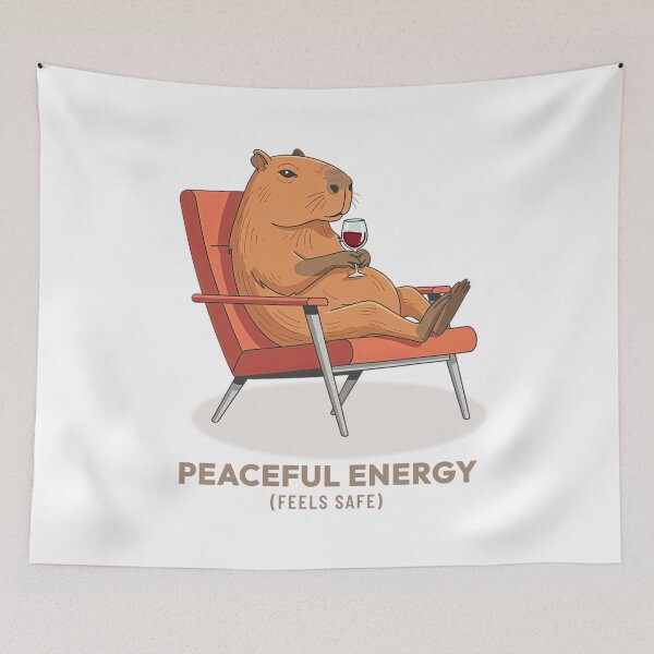 Item preview, Capybara Drinking Wine Cozy Evening Vintage Aesthetic designed and sold by COZY VINTAGE animal.
