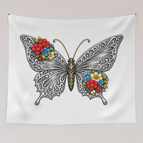 Item preview, Flowering Butterflies – Elegant and Feminine Floral Design designed and sold by POP FACTORY.