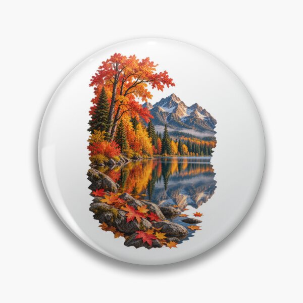 Item preview, Autumn Lake Reflection Mountain Fall Landscape designed and sold by RockitBaby.