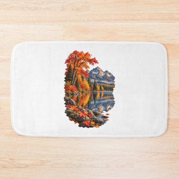 Item preview, Autumn Lake Reflection Mountain Fall Landscape designed and sold by RockitBaby.