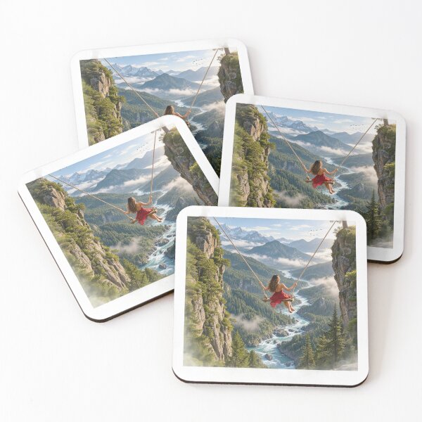 Item preview, Mountain Swing Adventure Woman Over River Forest Valley designed and sold by okay 2 look .