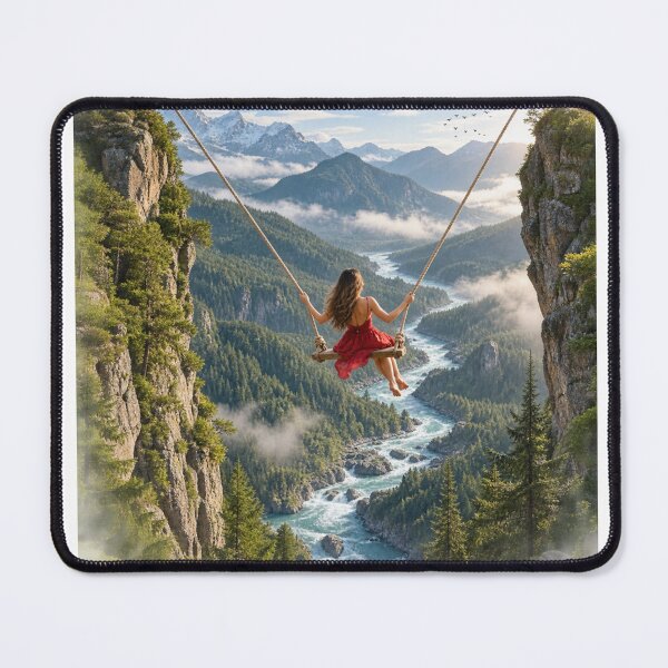 Item preview, Mountain Swing Adventure Woman Over River Forest Valley designed and sold by Prince Tripathi .
