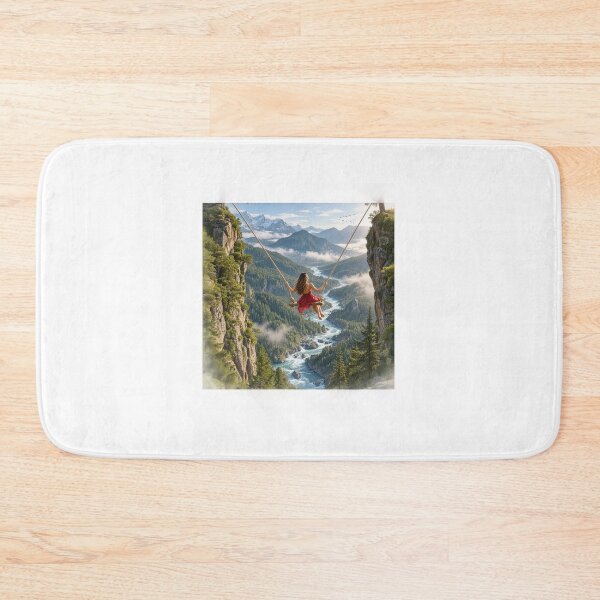 Item preview, Mountain Swing Adventure Woman Over River Forest Valley designed and sold by Prince Tripathi .