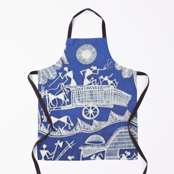 Item preview, Indian Warli Tribal Village Life Scene designed and sold by Galaxydesignhub.