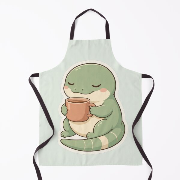 Item preview, Sleepy Green Lizard Drinking Coffee Cozy Cute Reptile designed and sold by Safe Haven Pets.