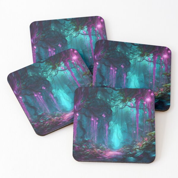 Item preview, Mysterious Alien Bioluminescent Jungle designed and sold by Fanta-sticky.