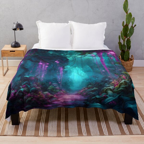 Item preview, Mysterious Alien Bioluminescent Jungle designed and sold by Fanta-sticky.