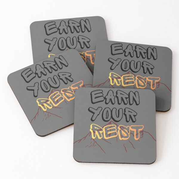 Item preview, Earn Your Rest Motivational Mountain Quote designed and sold by Fine-Arts-Lab.