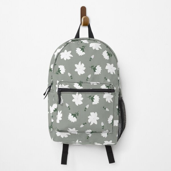 Item preview, White Jasmine Flowers Botanical Pattern – Soft Sage Green designed and sold by Boho Vibes Studio.