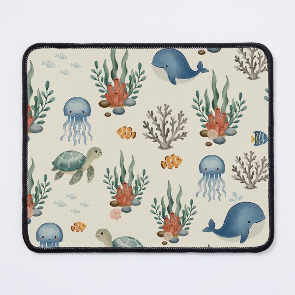Item preview, Whimsical Ocean Friends Seamless Pattern designed and sold by SheHood.