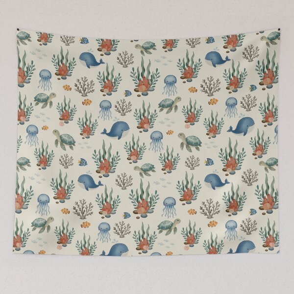 Item preview, Whimsical Ocean Friends Seamless Pattern designed and sold by SheHood.