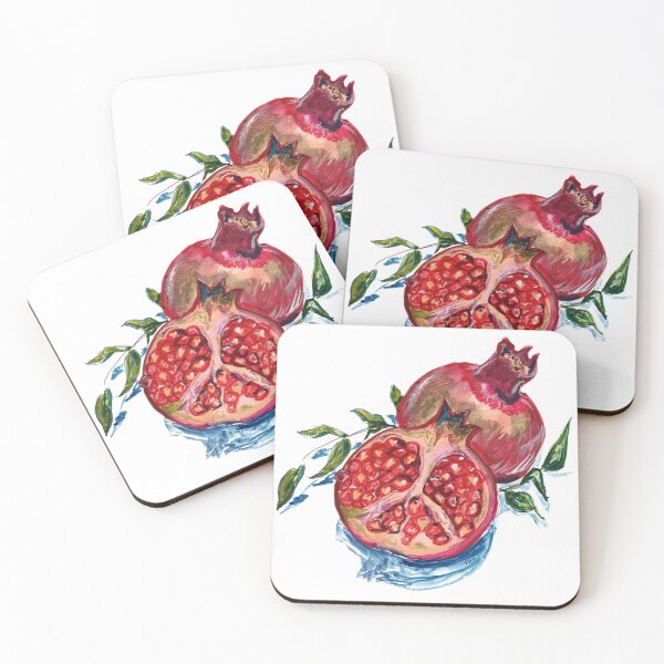 Item preview, Pomegranate Peace and Love Symbolic Fruit Painting designed and sold by Dina's Fine Arts.