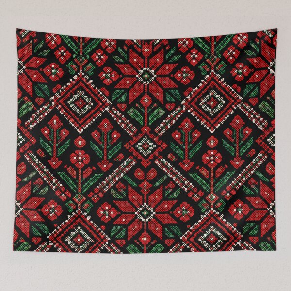 Item preview, Palestinian Folk Textile Embroidery Pattern designed and sold by BrainCurves.