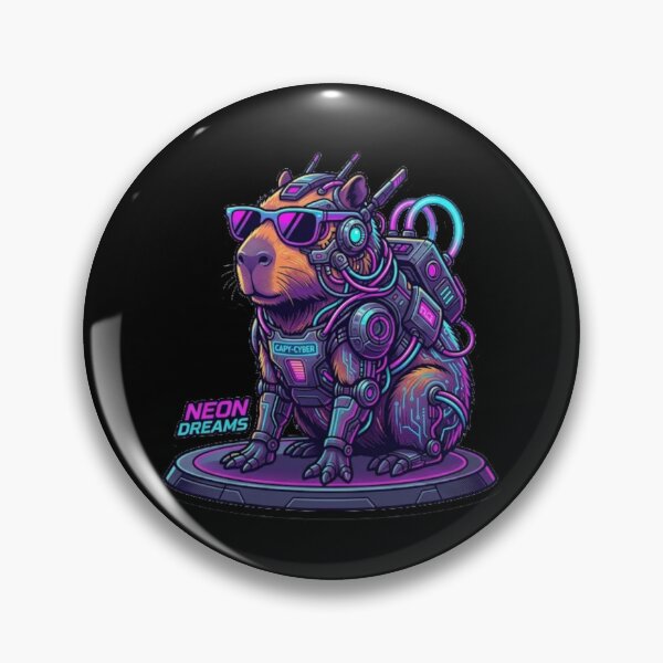 Item preview, Cyberpunk Capybara Neon Dreams | Retro Future Aesthetic designed and sold by Maclaw200d.
