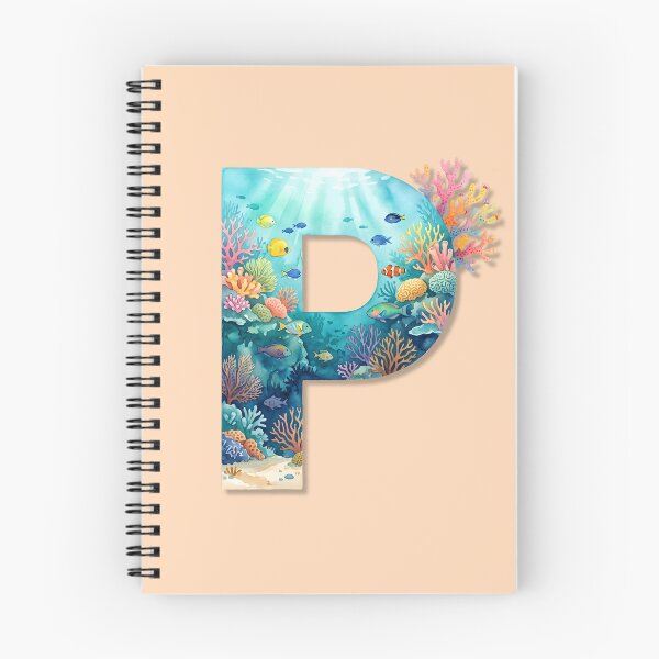 Item preview, Coastal Initial P Underwater Ocean Monogram Marine Life Personalized Design designed and sold by Sea Gem.