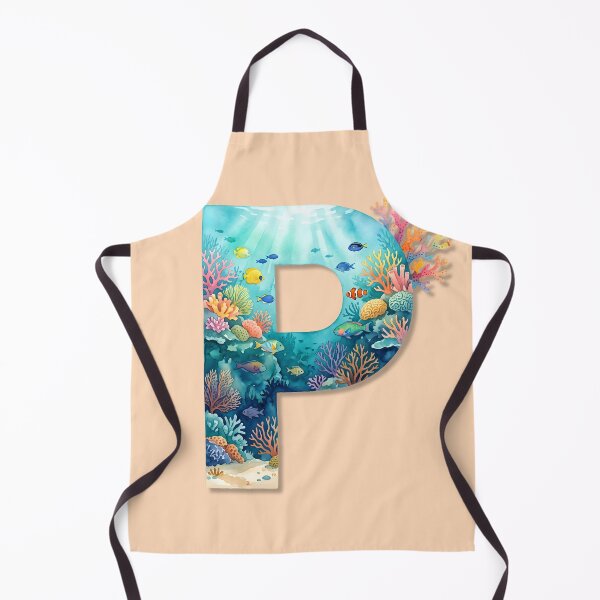 Item preview, Coastal Initial P Underwater Ocean Monogram Marine Life Personalized Design designed and sold by Sea Gem.