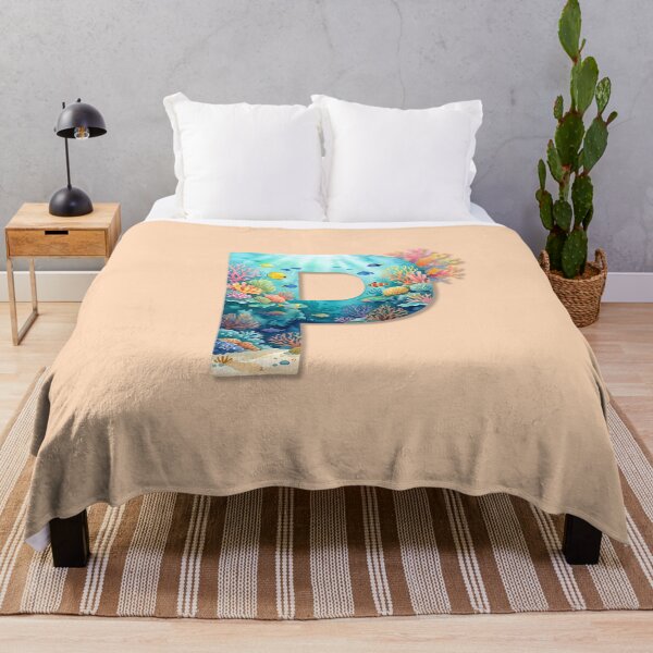 Item preview, Coastal Initial P Underwater Ocean Monogram Marine Life Personalized Design designed and sold by Sea Gem.