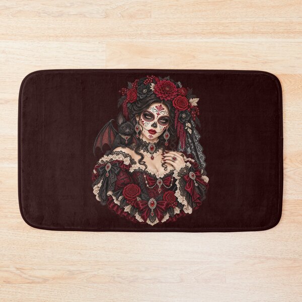Item preview, Catrina with Bat – Burgundy Gothic Familiar designed and sold by Lichtisign.