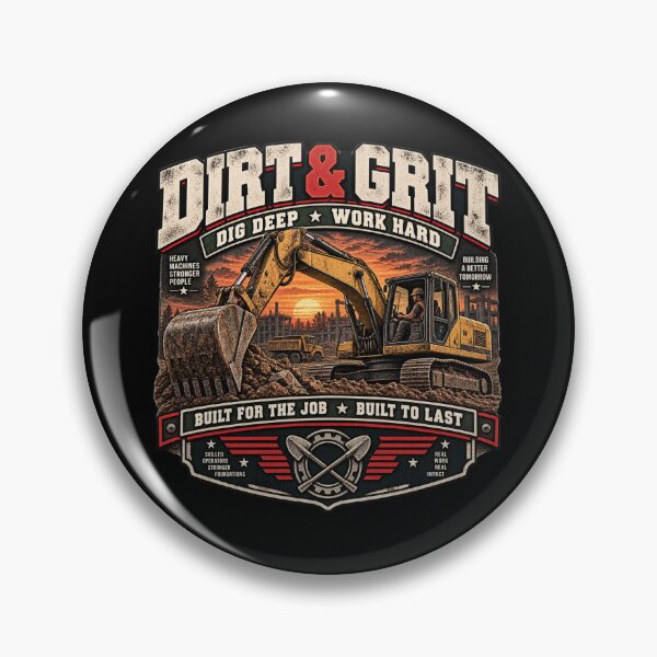 Item preview, Dirt & Grit - Vintage Excavator Operator Americana Workwear T-Shirt designed and sold by DomKo10.