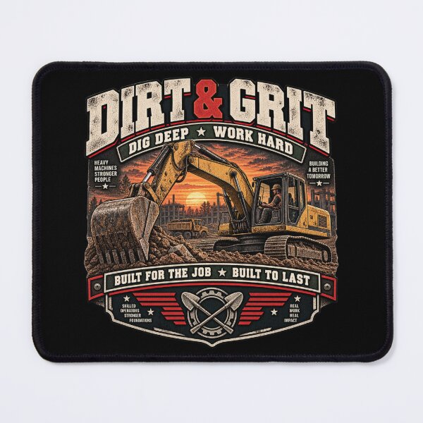 Item preview, Dirt & Grit - Vintage Excavator Operator Americana Workwear T-Shirt designed and sold by DomKo10.