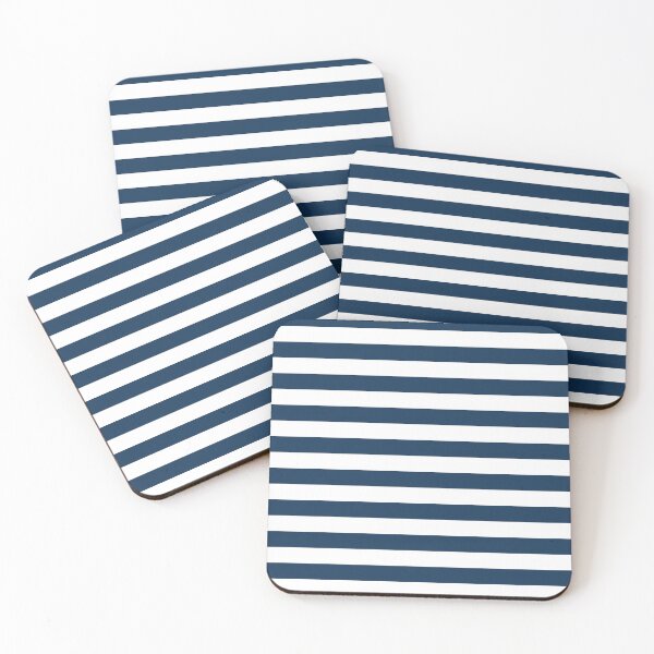 Item preview, Horizontal stripes in Navy blue and white designed and sold by RishabhArts1.