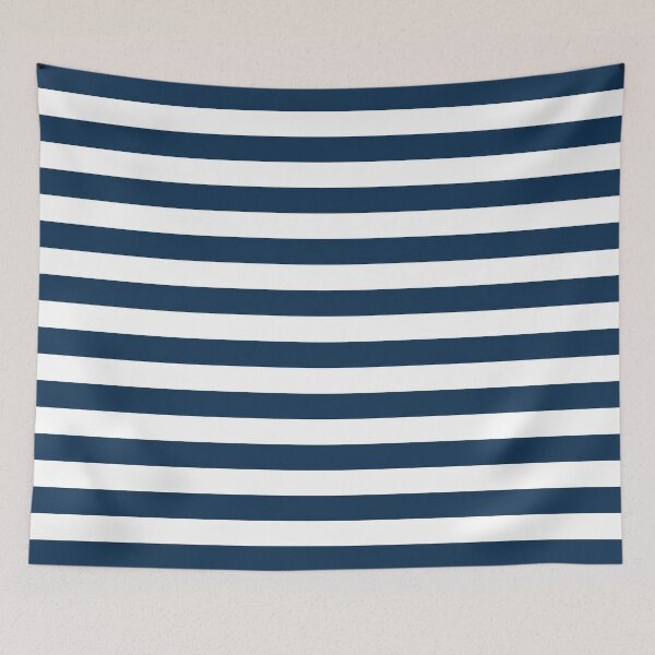 Item preview, Horizontal stripes in Navy blue and white designed and sold by RishabhArts1.