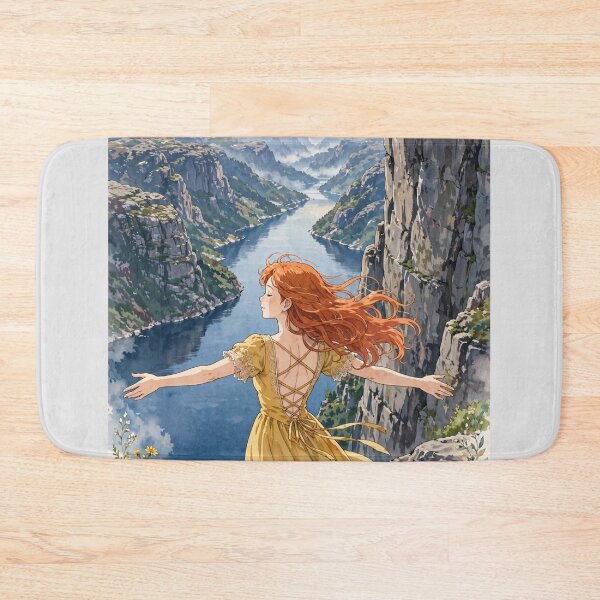 Item preview, Norway Preikestolen Cliff, Fjord,  Redhead Knight Time Traveler  designed and sold by DibujandoPorfa.