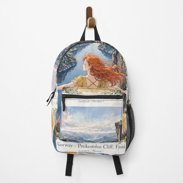 Item preview, Norway Preikestolen Cliff, Fjord,  Redhead Knight Time Traveler  designed and sold by DibujandoPorfa.