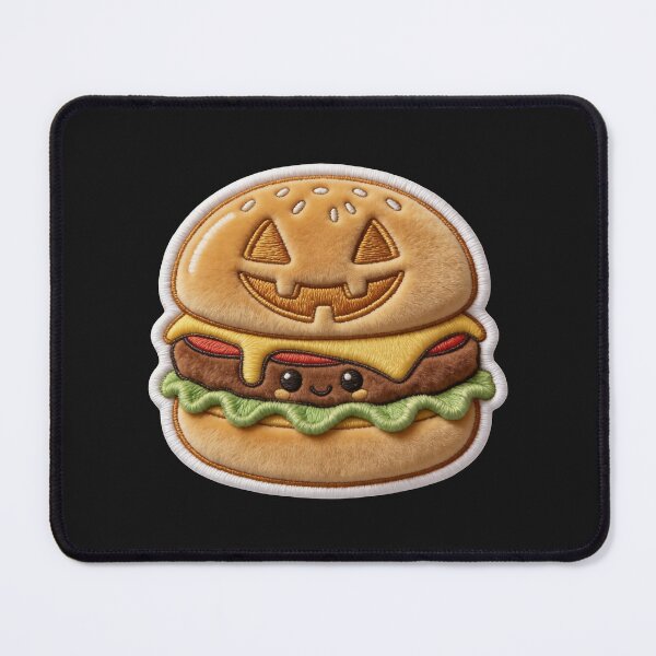 Item preview, Spooky Kawaii Burger - Creepy Cute Halloween Fast Food Faux Patch designed and sold by thelexiverse.