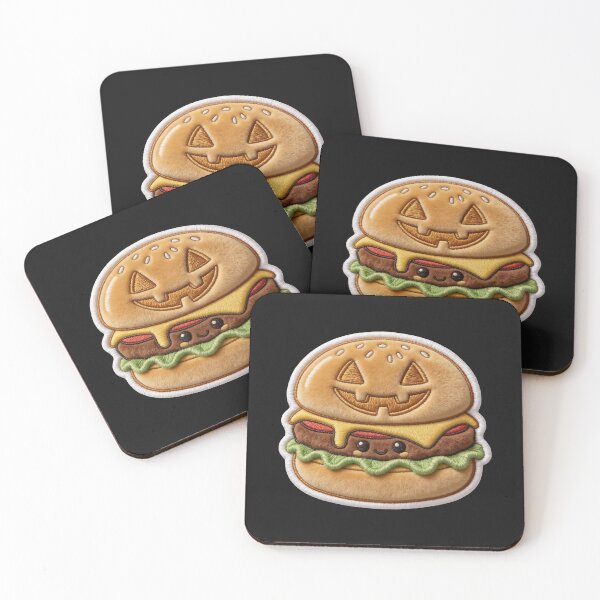 Item preview, Spooky Kawaii Burger - Creepy Cute Halloween Fast Food Faux Patch designed and sold by thelexiverse.