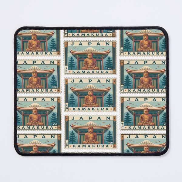 Item preview, Vintage Japan Kamakura Great Buddha Postage Stamp Vector designed and sold by Shutter-Dragon.
