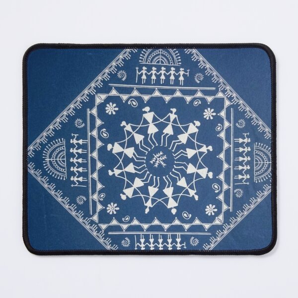 Item preview, Indigo Mandala with Tribal Figures designed and sold by Galaxydesignhub.