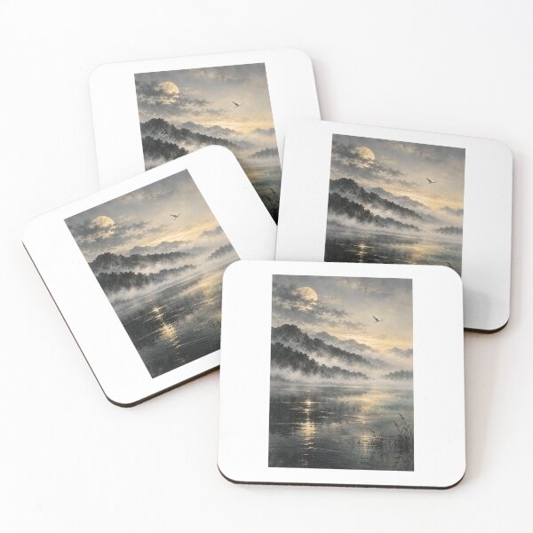 Item preview, A Distant Crane at Dawn – Japanese Sumi-e Art designed and sold by yuryu14yutaka.