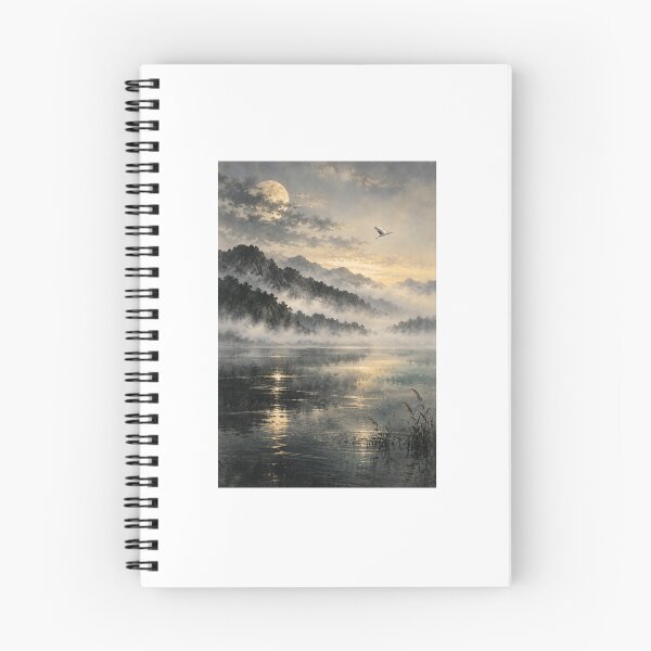Item preview, A Distant Crane at Dawn – Japanese Sumi-e Art designed and sold by yuryu14yutaka.