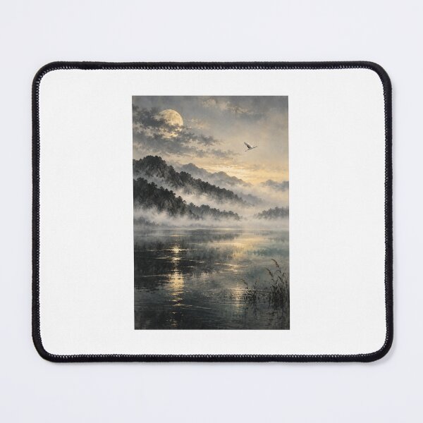 Item preview, A Distant Crane at Dawn – Japanese Sumi-e Art designed and sold by yuryu14yutaka.