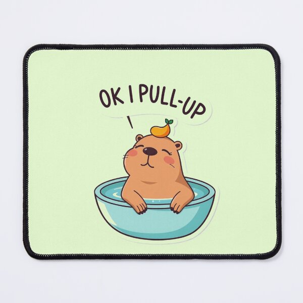 Item preview, OK I Pull Up Funny Capybara Hot Tub Art designed and sold by Fine-Arts-Lab.
