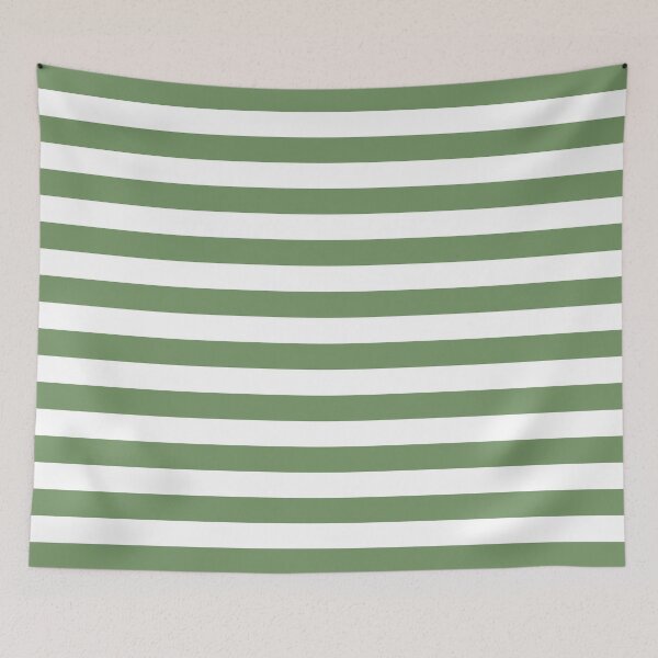 Item preview, Horizontal stripes in jade green and white designed and sold by RishabhArts1.