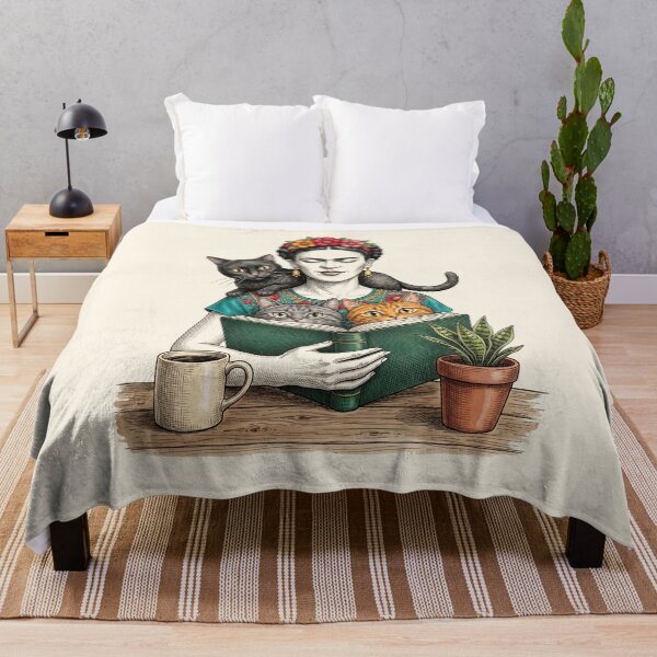 Item preview, Frida Kahlo Reading Book Cats designed and sold by TeeARTHY.