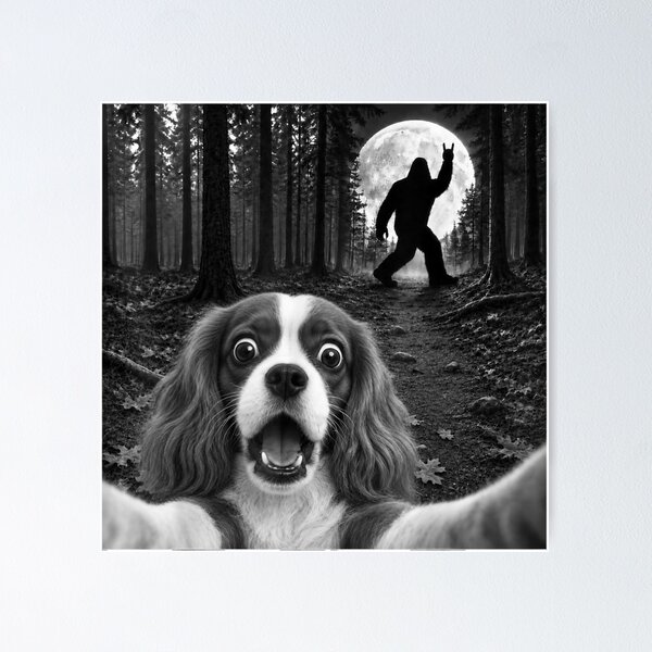 Item preview, Cavalier King Charles Spaniel Selfie Bigfoot Rock and Roll  designed and sold by HarinDonreka.
