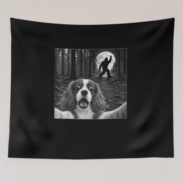 Item preview, Cavalier King Charles Spaniel Selfie Bigfoot Rock and Roll  designed and sold by HarinDonreka.