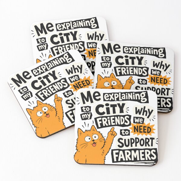 Item preview, Support Farmers Orange Cat Explaining Homesteader designed and sold by nortowelcomics.