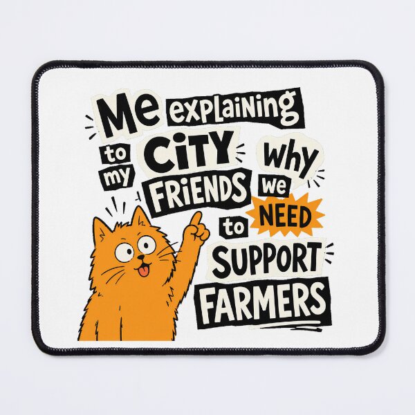 Item preview, Support Farmers Orange Cat Explaining Homesteader designed and sold by nortowelcomics.
